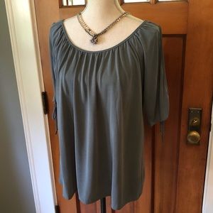 Grey split-sleeve top NWT from Green Envelope